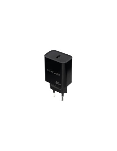 Nanocable Cargador USB-C PD 20W, Negro