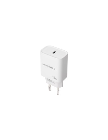 Nanocable Cargador USB-C PD 30W, Blanco