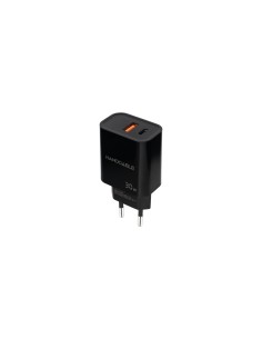 Nanocable Cargador USB-C/PD + USB-A/QC 30W, Negro
