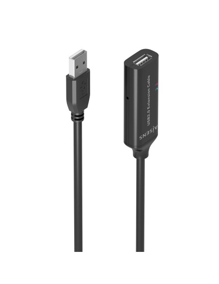 AISENS Cable USB 2.0 Prolongador con Amplificador, Tipo A/M-A/H, Negro, 10m