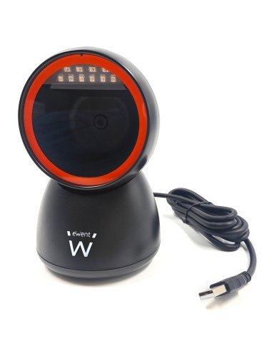 Ewent EW3450 lector de código de barras Lector de códigos de barras fijo 1D/2D CMOS Negro