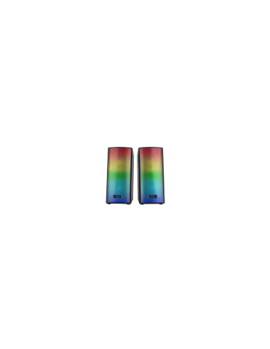Mars Gaming MSRGB2, Altavoces Bluetooth 5.3 15W, Procesador de Sonido DSP, Iluminación RGB Dinámica, Frontal Total Mesh, Altavoc