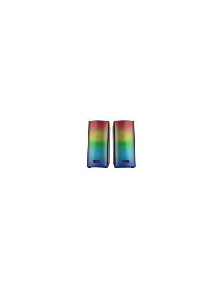 Mars Gaming MSRGB2, Altavoces Bluetooth 5.3 15W, Procesador de Sonido DSP, Iluminación RGB Dinámica, Frontal Total Mesh, Altavoc