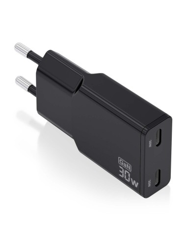 AISENS ASCH-30W2P049-BK cargador de dispositivo móvil Cámara digital, MP3, MP4, Teléfono móvil, Navegante, Portátil, Consola de 
