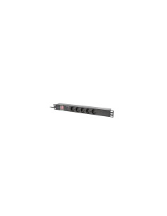 Lanberg PDU-05F-0200-BK unidad de distribución de energía (PDU) 5 salidas AC 1U Negro