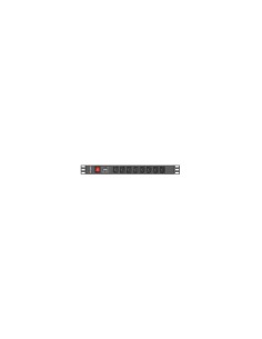 Lanberg PDU-08I-0200-C20-BK unidad de distribución de energía (PDU) 8 salidas AC 1U Negro