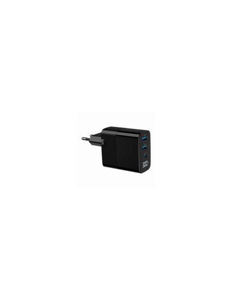 Gembird TA-UC-PDQC30LCD-BK-02 cargador de dispositivo móvil Universal Negro Corriente alterna Carga rápida Interior