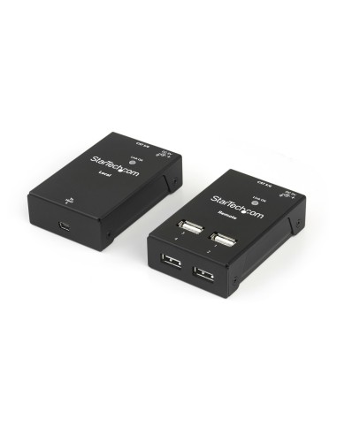 StarTech.com Extensor Alargador USB 2.0 de 4 Puertos por Cable Cat5 o Cat6 - Extensor Compacto USB 2.0 por Ethernet - Hasta 40 M