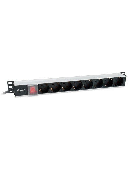Equip 333308 unidad de distribución de energía (PDU) 8 salidas AC 1U Negro, Plata
