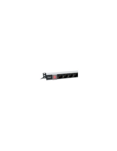 Equip 333308 unidad de distribución de energía (PDU) 8 salidas AC 1U Negro, Plata