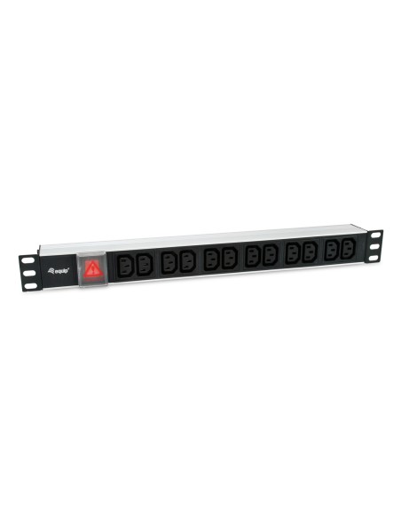 Equip 333318 unidad de distribución de energía (PDU) 12 salidas AC 1U Negro, Plata