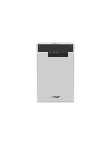 Savio AK-66 caja para disco duro externo Carcasa de disco duro/SSD Negro, Transparente 2.5"