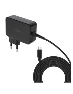 TooQ Cargador de portátil GAN USB-C PD 100W, Negro
