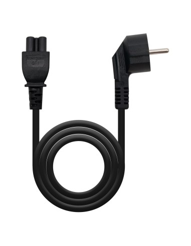 Nanocable Cable de Alimentación Trébol, CEE7 acodado/M-C5/H, Negro, 3 m