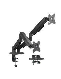 AISENS Soporte de Mesa Eco Contrapeso Giratorio e Inclinable para Monitor/TV 9KG (3 Pivotes, 2 Brazos) de 17"-32", Negro
