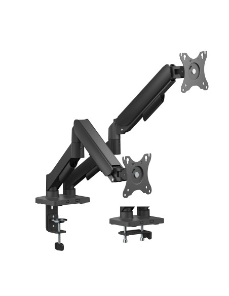 AISENS Soporte de Mesa Eco Contrapeso Giratorio e Inclinable para Monitor/TV 9KG (3 Pivotes, 2 Brazos) de 17"-32", Negro