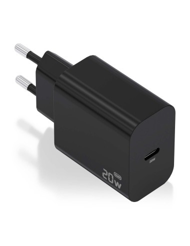 AISENS Cargador GaN 20W, 1xUSB-C PD3.0, Negro