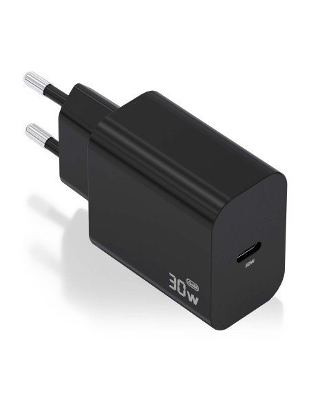 AISENS Cargador GaN 30W, 1xUSB-C PD3.0, Negro