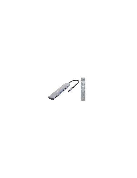 Conceptronic DONN28G base para portátil y replicador de puertos Alámbrico USB 3.2 Gen 1 (3.1 Gen 1) Type-C Gris