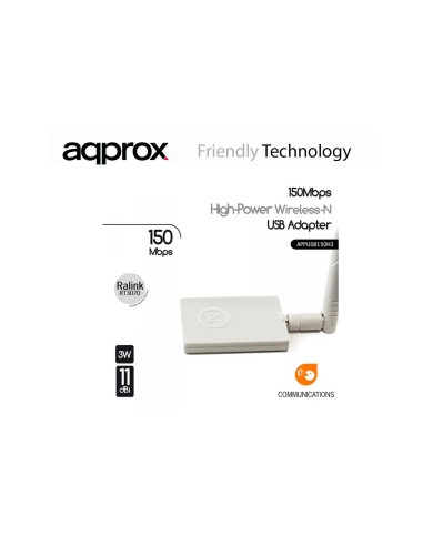 ADAPTADOR WIFI USB APPROX 150MBS 7DBI APPUSB150H3