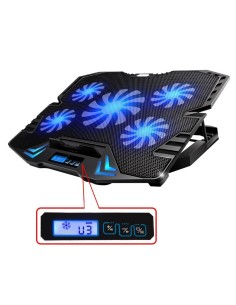 SOPORTE PORTATIL EWENT EW1259 5 VENTILADORES REGULABLES EN VELOCIDAD Y ALTURA CON 2 PUERTOS USB 2