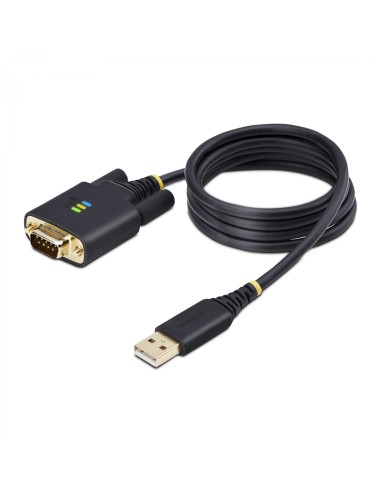 StarTech.com Cable Adaptador USB a Serie de 1m - Serial - Retención COM - FTDI - Adaptador USB-A a DB9 RS232 - con Tornillos DB9