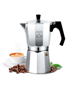 Cafetera italiana de aluminio Cumbia Moklassic 300 Shiny