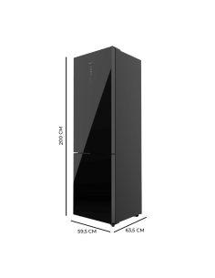 Frigorífico Bolero CoolMarket Combi 356 Black Glass D 2