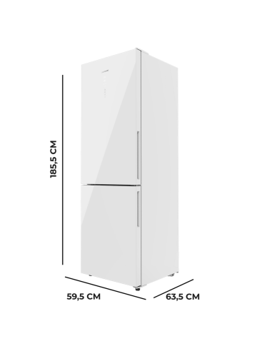 Frigorífico Bolero CoolMarket Combi 322 Glass White E
