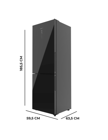 Frigorífico Bolero CoolMarket Combi 322 Glass Black E