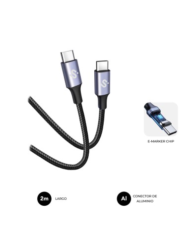 SUBBLIM CABLE PLUS 100W C-C 2m BLACK