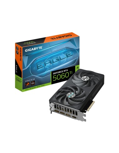 GIGABYTE GeForce RTX 5060 Ti EAGLE OC 8G Tarjeta Gráfica ? 8 GB GDDR7, 128 bits, PCI-E 5.0, 2617 MHz Frecuencia del núcleo, 3 x 