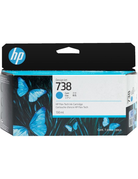 HP Cartucho de tinta cian DesignJet 738 de 130 ml