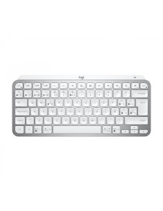 Teclado Logitech MX Keys Mini RF Wireless + Bluetooth QWERTY Español Aluminio, Blanco