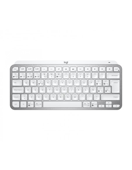Teclado Logitech MX Keys Mini RF Wireless + Bluetooth QWERTY Español Aluminio, Blanco
