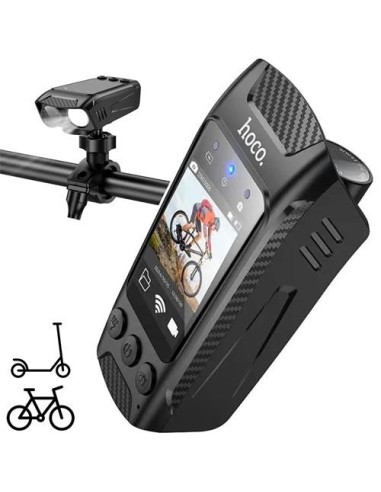 HOCO DV104 CÁMARA 4K BICICLETA MOTO CON PANTALLA Y LUZ LED