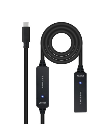 Nanocable 10.01.1312 cable USB USB 3.2 Gen 1 (3.1 Gen 1) 10 m USB C Negro