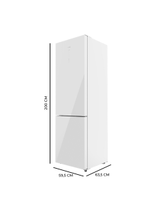 Frigorífico Bolero CoolMarket Combi 356 White Glass D 2
