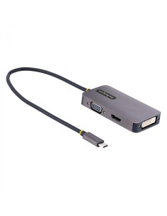 StarTech.com Adaptador de VÍ­deo USB C, Adaptador USB Tipo C a HDMI VGA DVI hasta 4K 60Hz, Adaptador de Pantalla Multipuertos, C