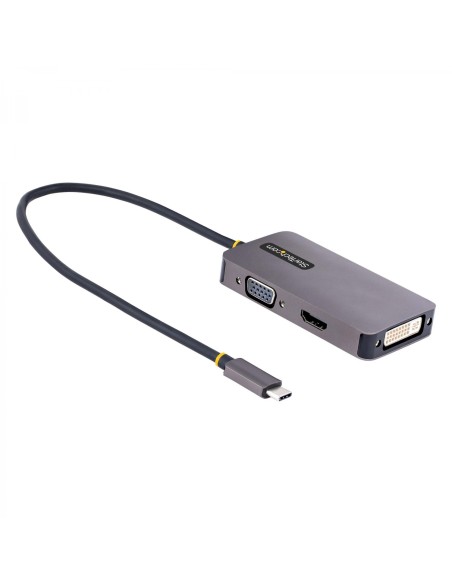 StarTech.com Adaptador de VÍ­deo USB C, Adaptador USB Tipo C a HDMI VGA DVI hasta 4K 60Hz, Adaptador de Pantalla Multipuertos, C