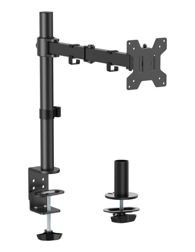 AISENS Soporte de mesa eco giratorio e inclinable para monitor/TV 10kg (3 Pivotes, 1 Brazos) de 17-32, Negro