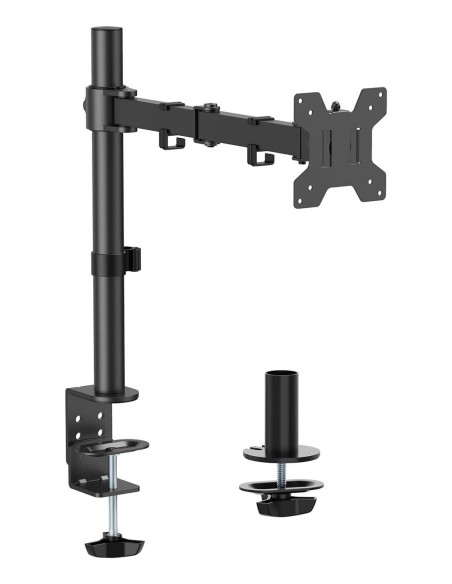 AISENS Soporte de mesa eco giratorio e inclinable para monitor/TV 10kg (3 Pivotes, 1 Brazos) de 17-32, Negro