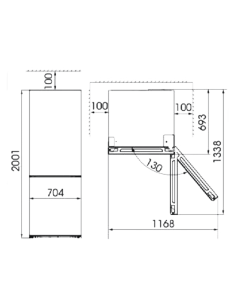 Frigorífico Bolero CoolMarket Combi 495 Dark E 2