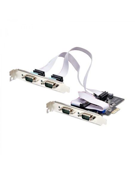 StarTech.com Tarjeta Serie PCI Express de 4 Puertos DB9 - Serial RS232/RS422/RS485 - TAA - UART 16C1050 - ESD de Nivel 4 - con B