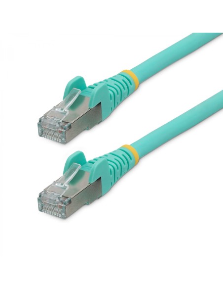 StarTech.com Cable de 3m de Red Ethernet CAT6a - Aguamarina - Low Smoke Zero Halogen (LSZH) - 10GbE - 500MHz - PoE++ de 100W - S