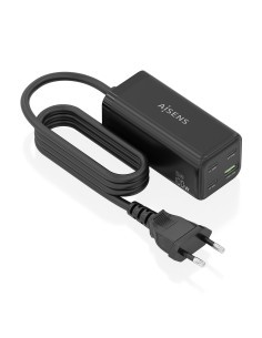 AISENS Cargador Sobremesa GaN 100W, 3x USB-C PD3.0 QC4.0 QC5.0, 1x USB-A QC3.0, Negro