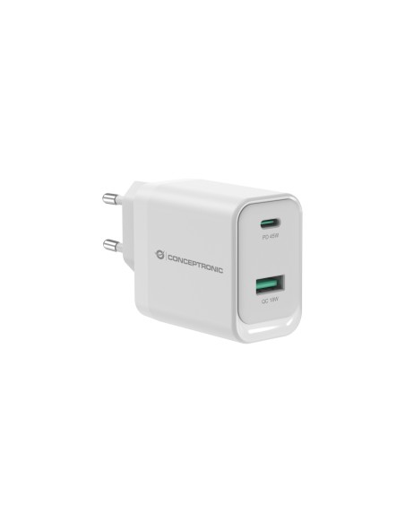 Conceptronic ALTHEA20W45 cargador de dispositivo móvil Universal Blanco Corriente alterna Carga rápida Interior