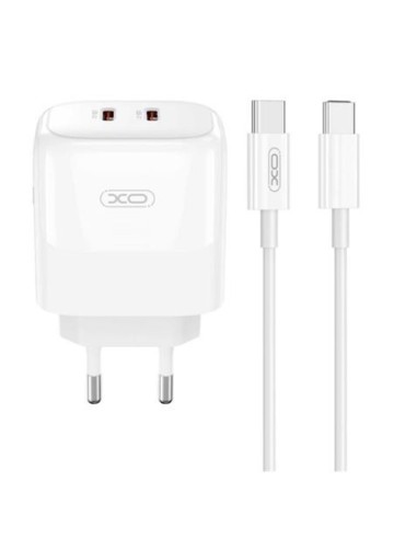 CARGADOR 2X TIPO C 35W CARGA RAPIDA + CABLE TIPO C XO