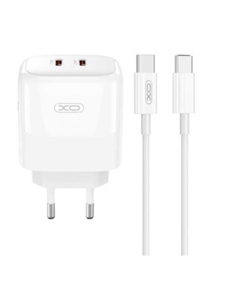 CARGADOR 2X TIPO C 35W CARGA RAPIDA + CABLE TIPO C XO