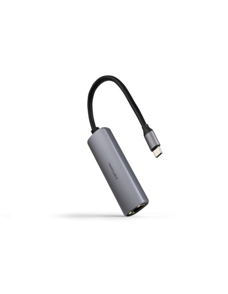 Nanocable Adaptador USB-C 3.1 a RJ45, con PD 100W, USB-C/M, Aluminio, Color Gris, 18 cm